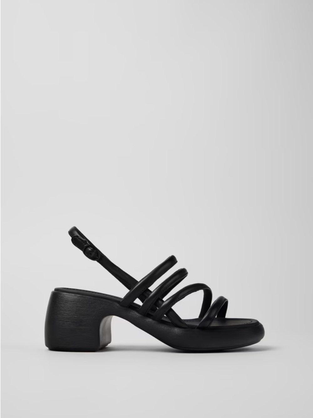 Camper Thelma Black Leather Strappy Chunky Block Heel Platform Sandals Size 38